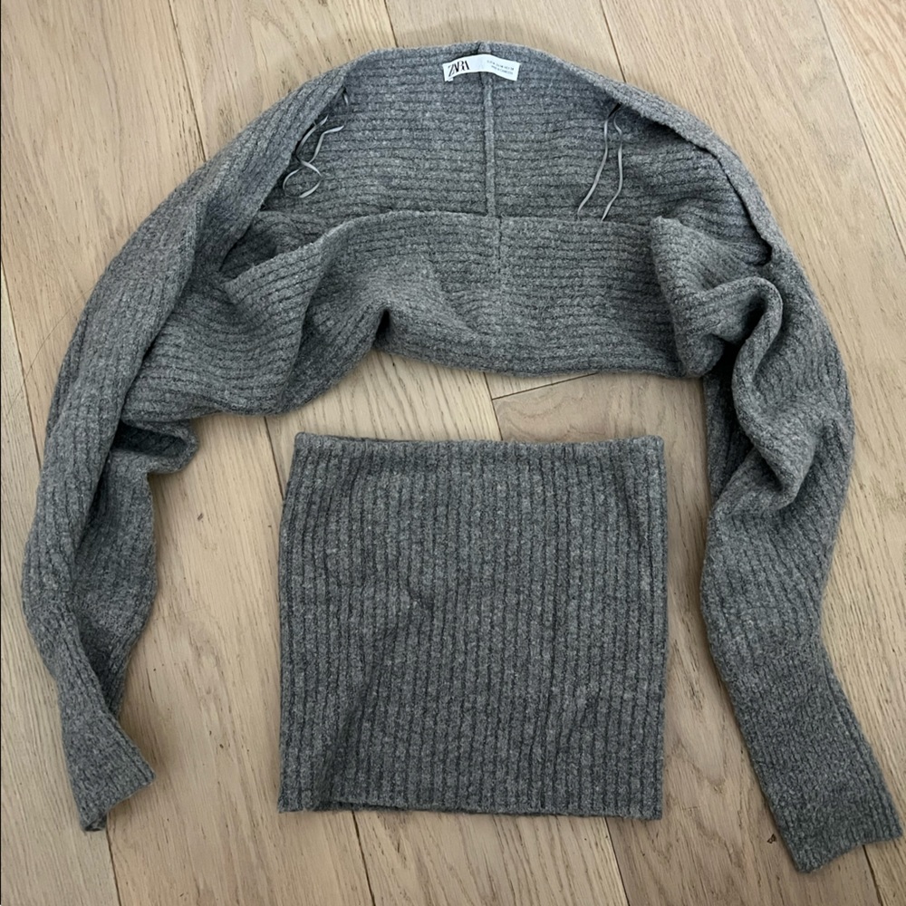 Zara 2 piece tube top and arm warmer